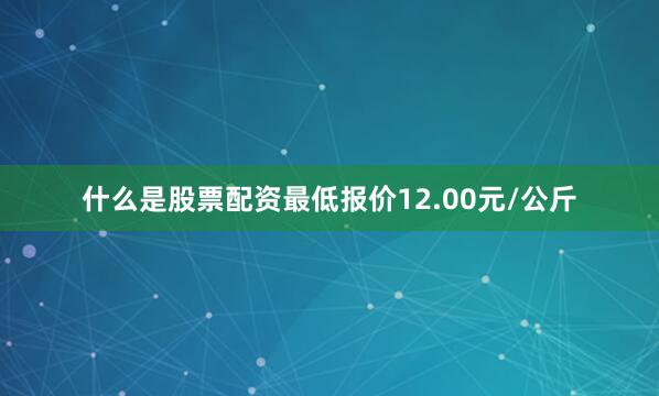 什么是股票配资最低报价12.00元/公斤